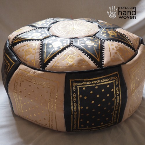 Gold top pouf ottoman