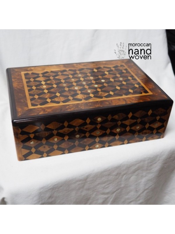 Moroccan wooden box - Moroccan handwoven