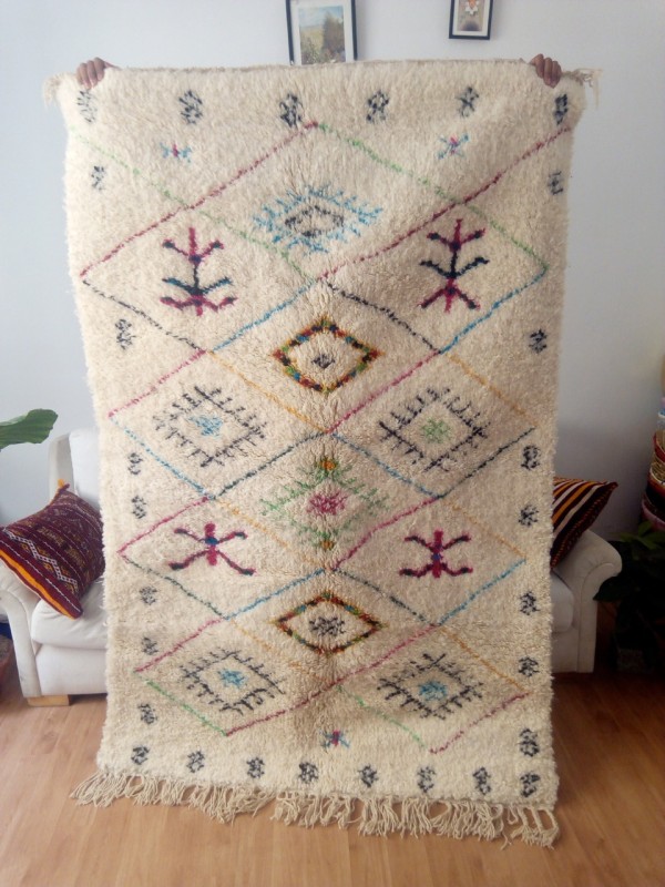 Azilal rug - handmade Moroccan Berber Carpet - Colored Rug