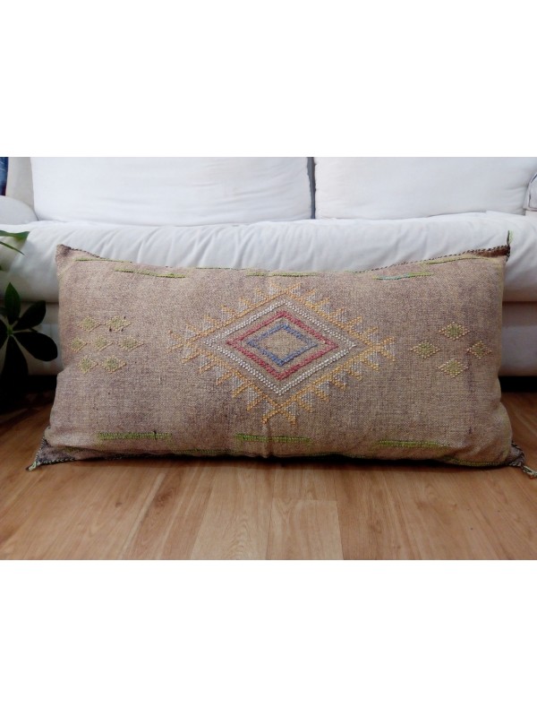 LUMBAR Sabra silk large Moroccan sabra CACTUS Silk pillow - brown inspiration pillow unstuffed