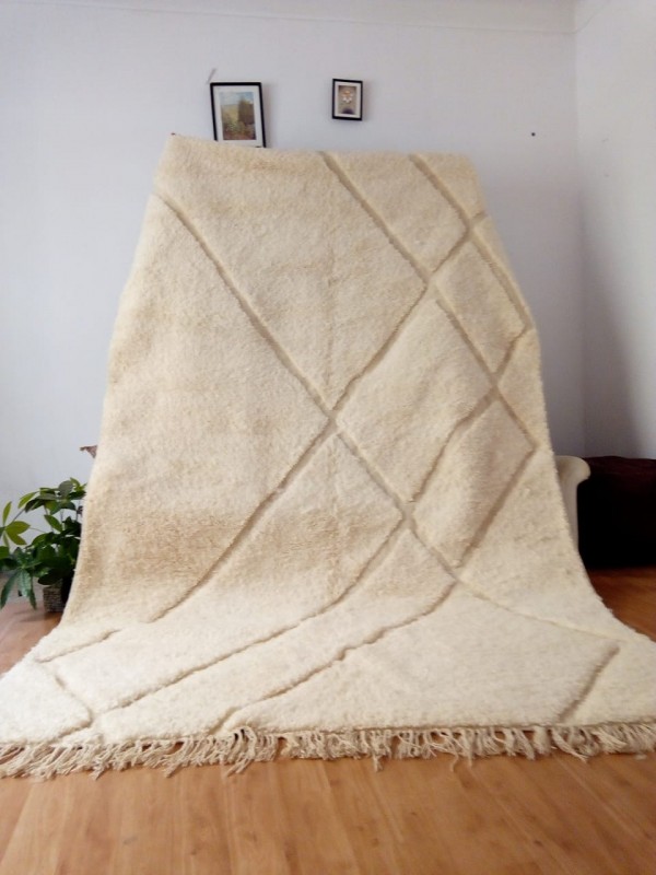  Moroccan beni ourain style rug - berber rug (teppich - tapis) - tribal carpet - Full Wool