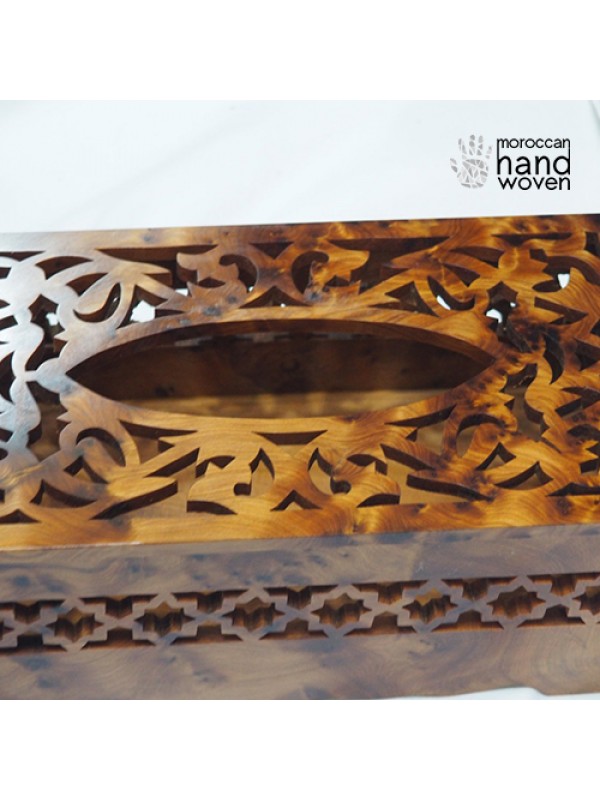 Moroccan Handmade Thuya Wood Tissue Box Holder