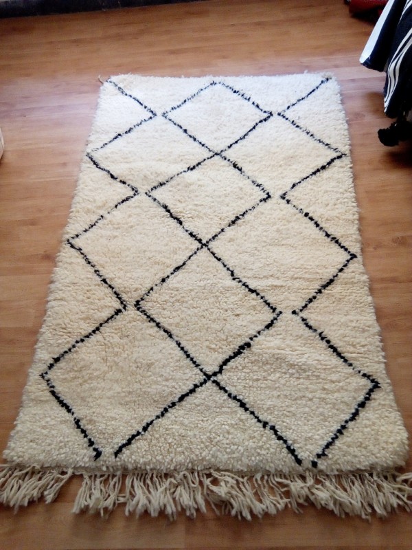 Moroccan carpet - Beni Ourain Tribal Rug - Shag Pile