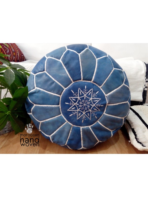 Blue shop pouf ottoman