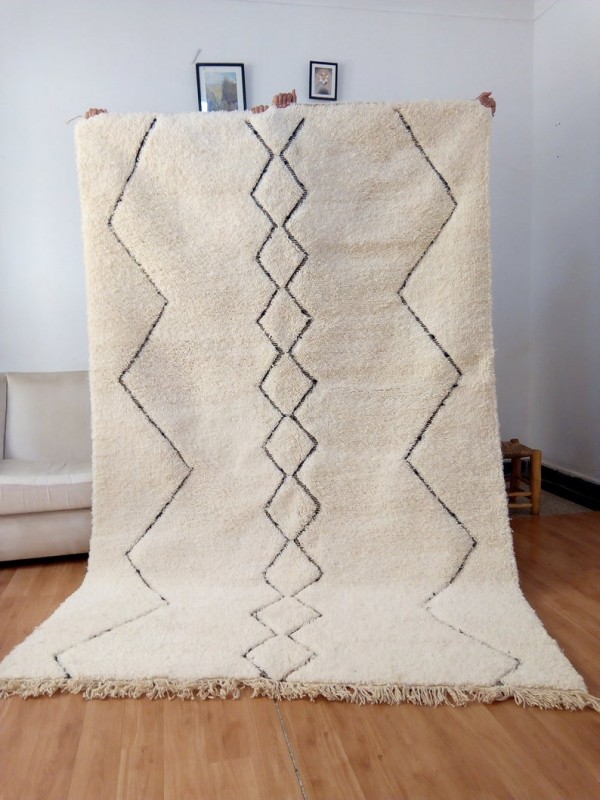  Berber Rug - Style Beni Ourain - Art Design Pattern - Full Wool 