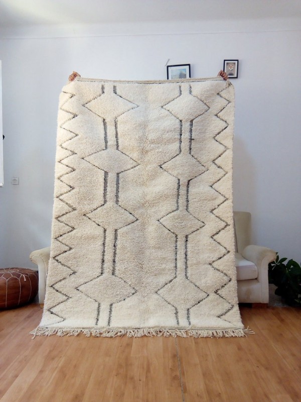 Beni Ourain Style - Berber Rug - Shag Pile - Full Wool