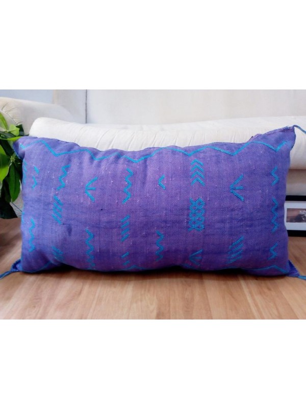  LUMBAR Sabra silk large Moroccan sabra CACTUS cushion - purple pillow 