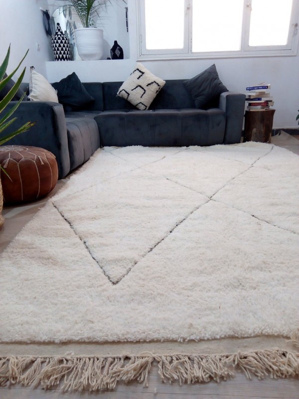  Large Berber Style - Moroccan Rug - Wool - Beni Ourain Style