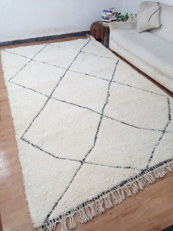 Berber rug - Beni Ourain style From Morocco - tribal Rug - Full Wool 