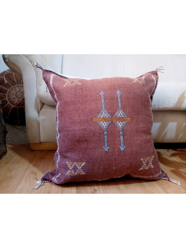 Cactus Sabra silk Moroccan sabra CACTUS Silk pillow - Brown Cactus silk cushion unstuffed -