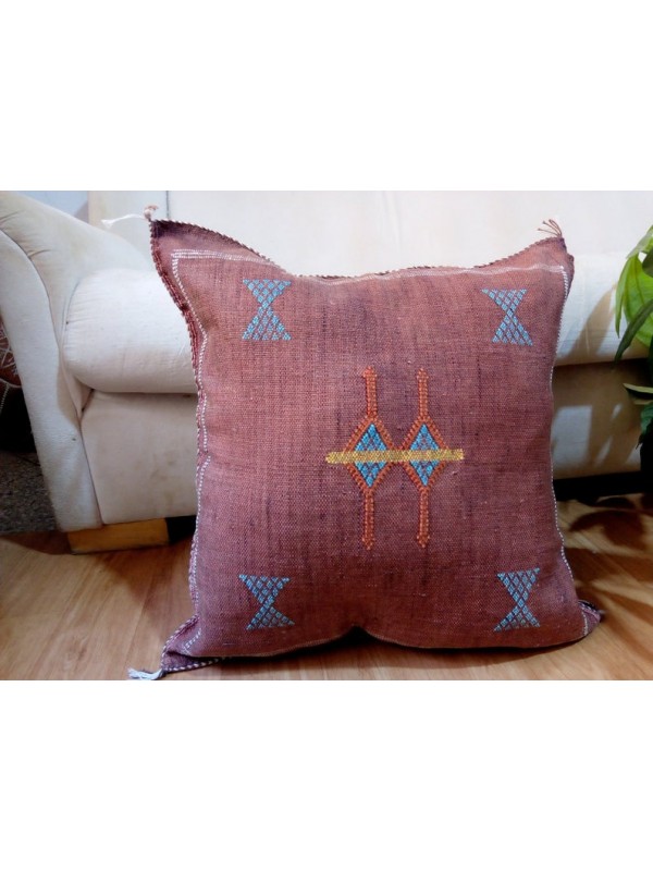 Cactus Sabra silk Moroccan sabra CACTUS Silk pillow - Brown Cactus silk cushion unstuffed