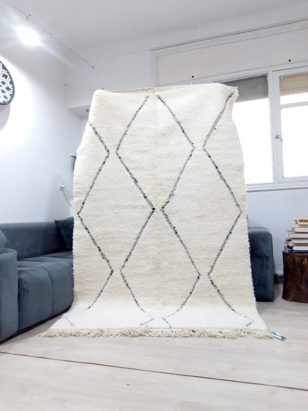 Moroccan Handwoven Beni Ourain Style - Shag Pile - Full Wool Rug