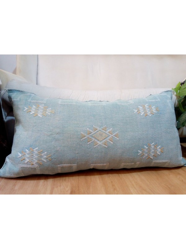 LUMBAR Sabra silk - Moroccan sabra CACTUS Silk pillow - sunshine green level pillow - unstuffed 