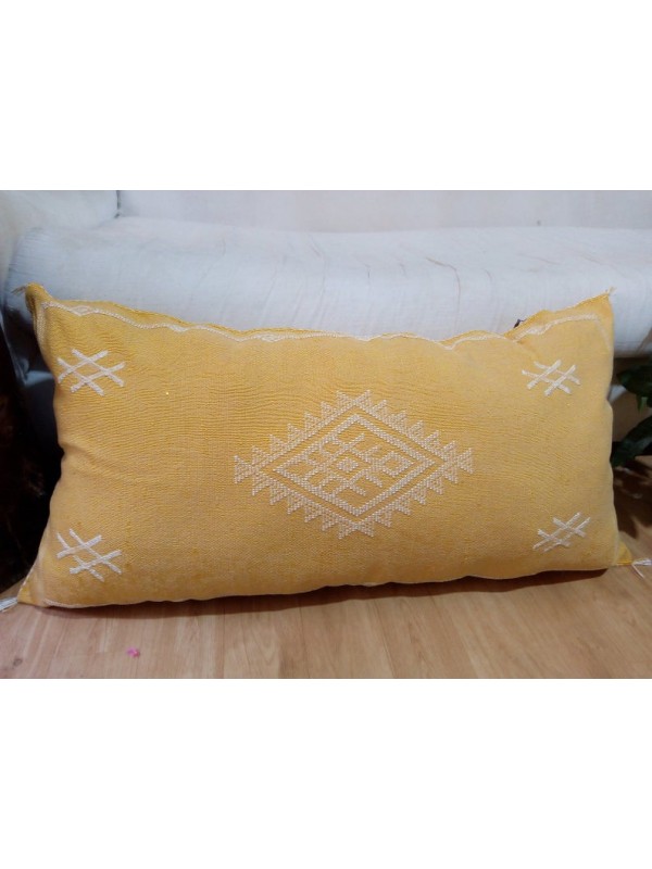 LUMBAR Sabra silk large Moroccan sabra CACTUS cushion - light orange pillow