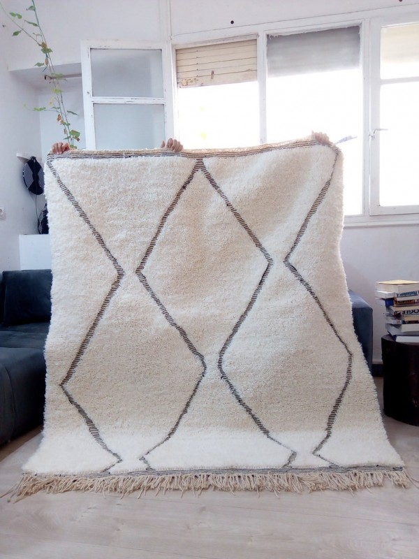 Moroccan carpet - Beni Ourain Style - Tribal Rug - Full Wool