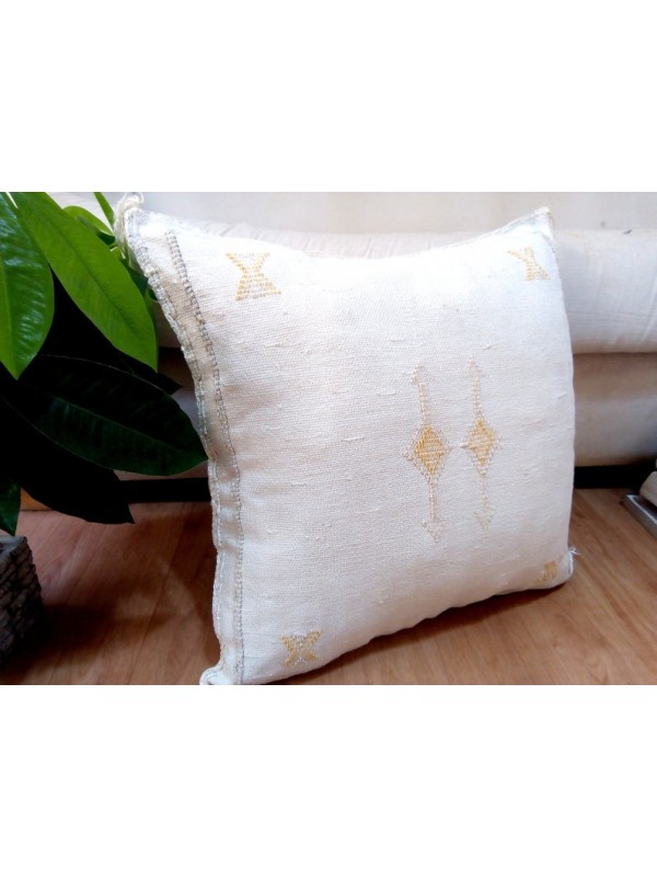 Cactus Sabra silk Moroccan sabra CACTUS Silk pillow - White Cactus silk cushion unstuffed