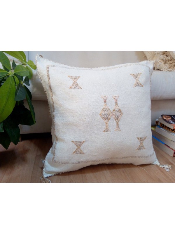 Cactus Sabra silk Moroccan sabra CACTUS Silk pillow - White Cactus silk cushion unstuffed