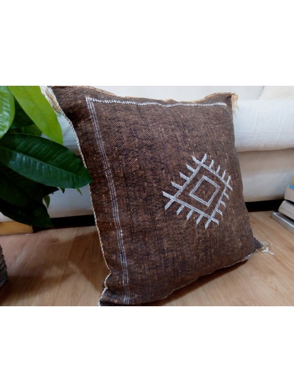 Cactus Sabra silk Moroccan sabra CACTUS Silk pillow - Brown Cactus silk cushion unstuffed