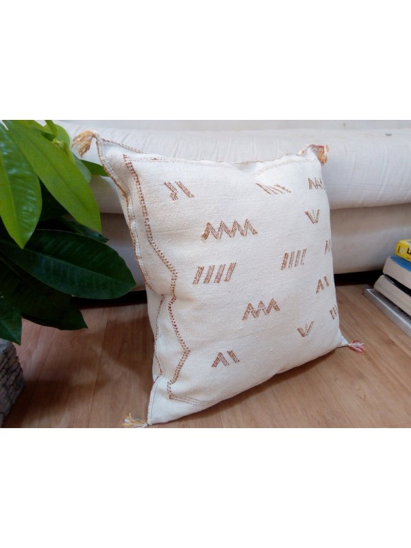 Cactus Sabra silk Moroccan sabra CACTUS Silk pillow - White Cactus silk cushion unstuffed