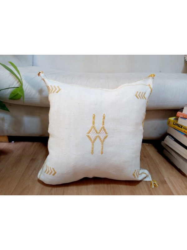 Cactus Sabra silk Moroccan sabra CACTUS Silk pillow - White Cactus silk cushion