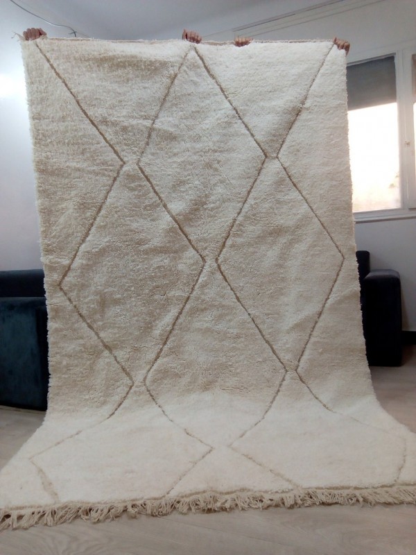 Beni Ourain Style - Hand Woven Wool Rug - Uni Carpet - Tribal Rug
