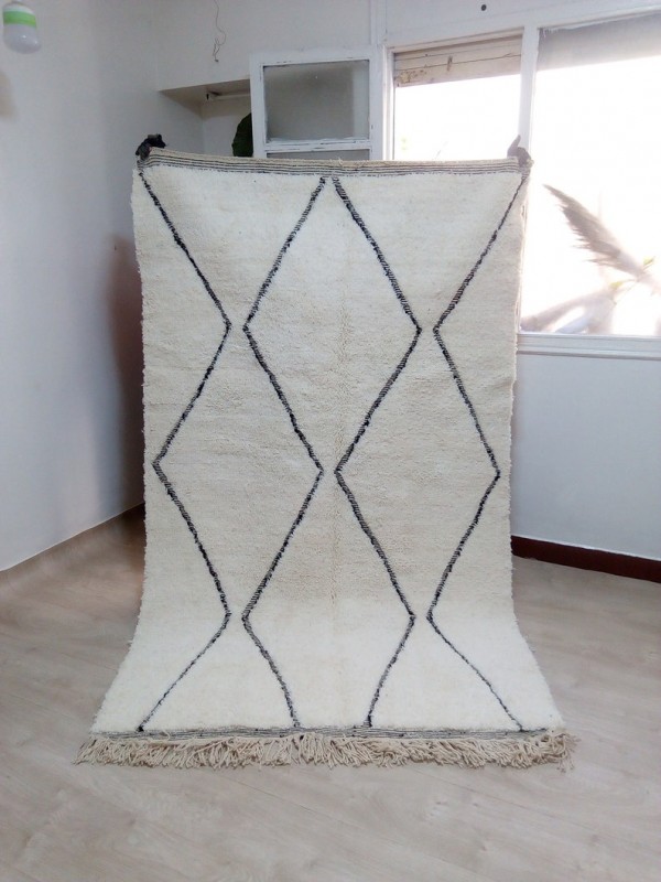 Moroccan Handwoven Beni Ourain Style - Shag Pile - Wool Rug