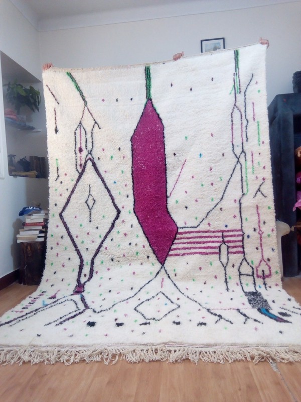 Pink Azilal Style - Berber rug - colored rug - handmade Moroccan Berber Carpet 