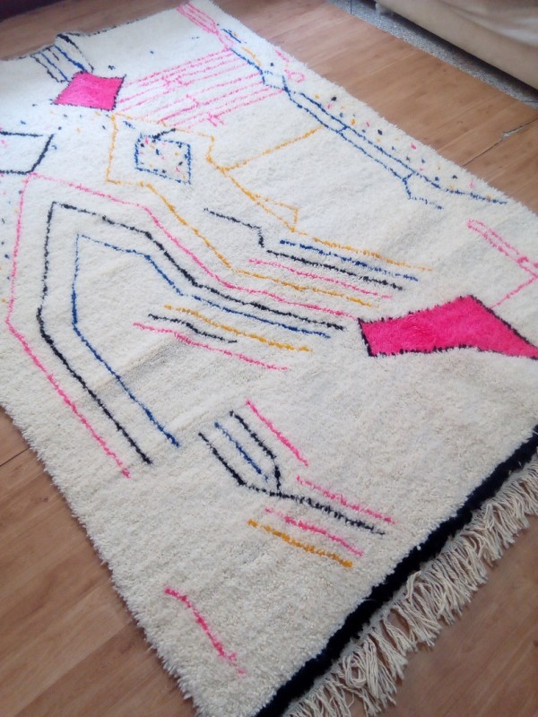 Pink Azilal Style - Berber rug - colored rug - handmade Moroccan Berber Carpet