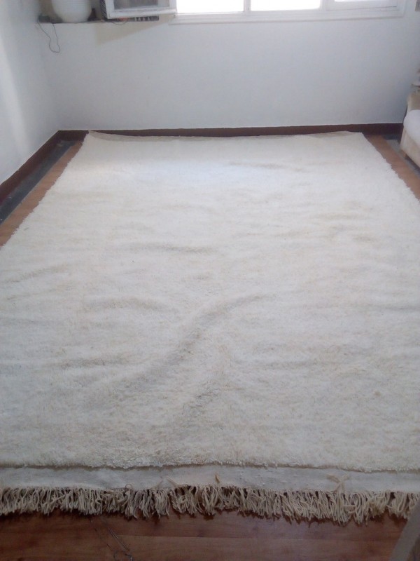 Moroccan Beni Ourain Living Room Rug - Hand Woven Carpet - Uni - Wool
