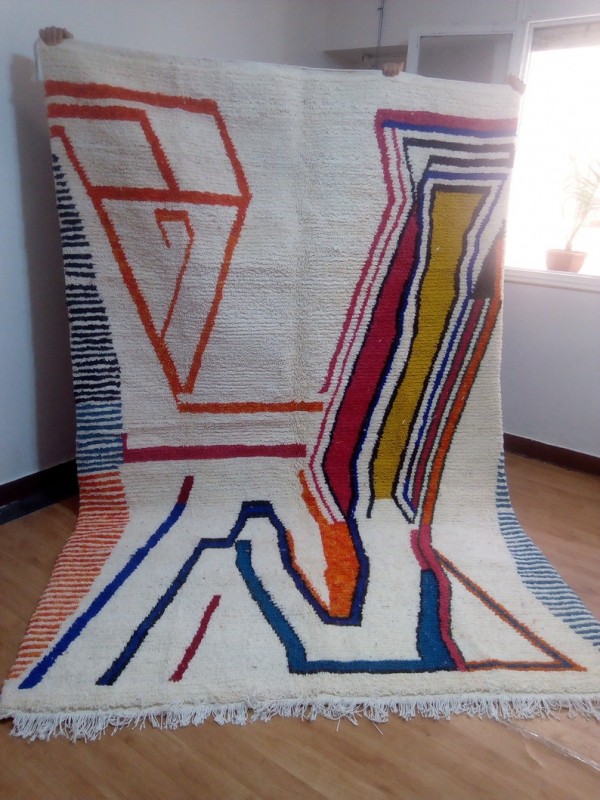 Pink Touch - Berber rug - Wool rug - handmade Moroccan Berber Design