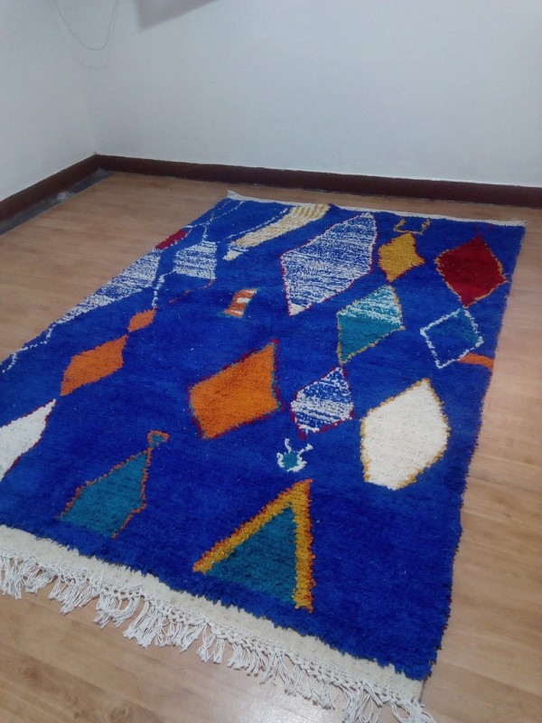 Berber Design - blue touch rug - handmade Moroccan Carpet