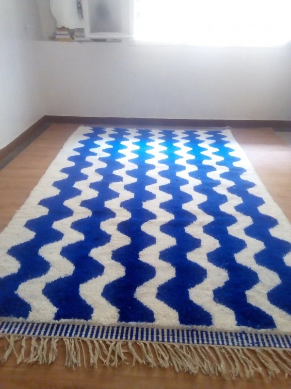 Berber Style - blue touch pattern rug - handmade Moroccan Carpet 