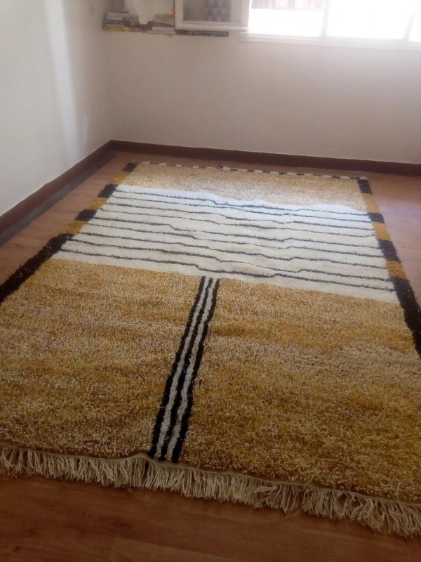 Moroccan Hand Woven Rug - Beni Ourain Woven Style - New Design Carpet - Wool 