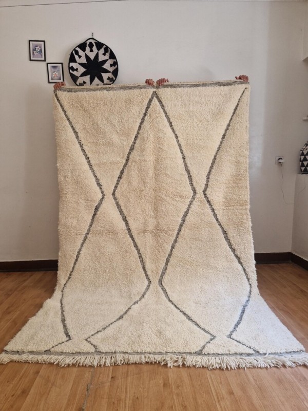 Moroccan Rug  - Beni Ourain Woven Style -  Full Wool 278/178CM