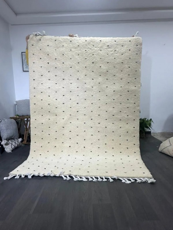 Moroccan hand woven dots rug - Handmade carpet 