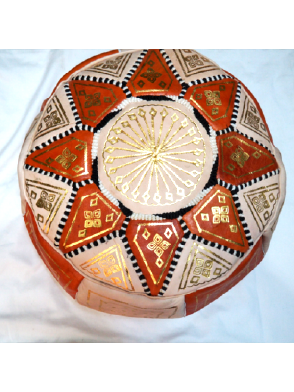 Moroccan orange handmade pouf( (ottoman) unstuffed