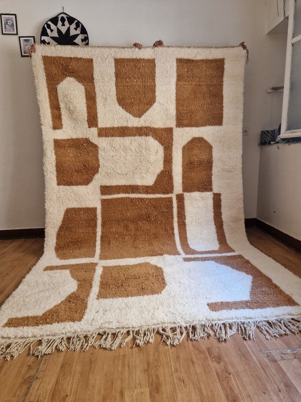 Moroccan Hand Woven Rug - Brown Design Carpet