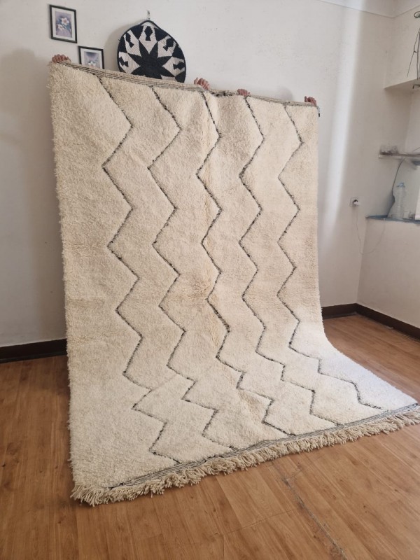 Moroccan rug - Waves Design - Moroccan Carpet - Full Wool