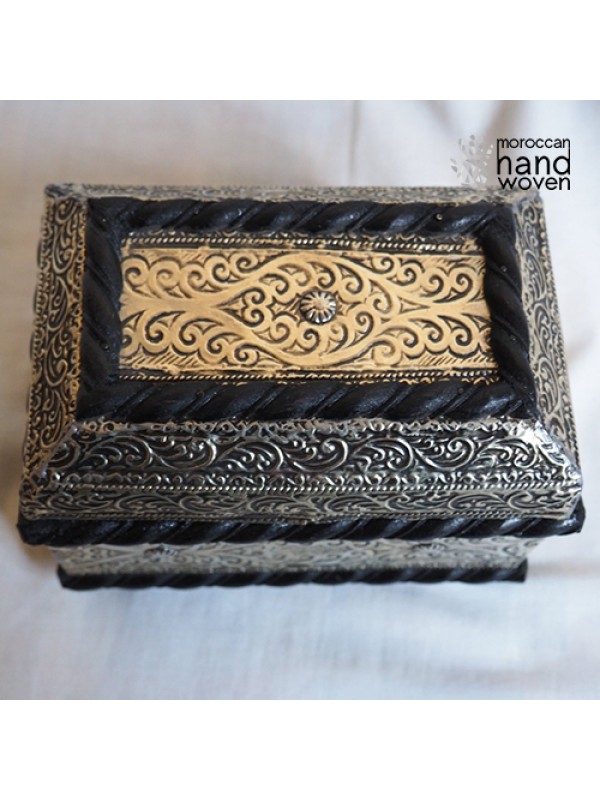 Moroccan Engraved embossed silver Box Chest