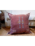 Cactus Sabra silk  Moroccan sabra CACTUS Silk pillow - Brown Cactus silk cushion unstuffed  - 50 X 50 CM