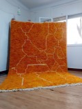 Moroccan hand woven beni ourain style - Orange rug -  hand woven moroccan rug -Wool - 300 X 206cm