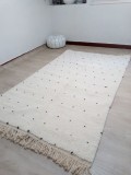 Beni Ourain Style - Hand Woven Wool Rug - Black  Dots Carpet - Rug  - 255X154cm