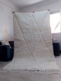 Modern Berber Design  - Moroccan carpet  - hand woven ivory rug - 251 X 149cm