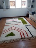  Moroccan Hand Woven Rug - Colored Pattern Carpet  - Wool - 300 X 208cm