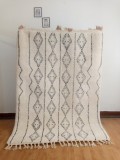  Moroccan Hand Woven Rug - Art design Pattern Carpet  - Wool - 221 X 151cm