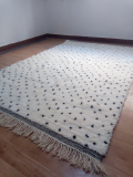 Beni Ourain Style - Hand Woven Wool Rug - Black Bold Dots Carpet - Tribal Rug  - 267X167cm