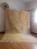  Moroccan Hand Woven Rug - Beni Ourain Woven Style - Lines Design Carpet  - Wool - 302 X 203cm