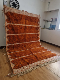 Moroccan Hand Woven Rug  - Deep Orange Carpet  - Wool - 315 X 202cm