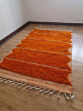 Moroccan Hand Woven Rug  - Orange Carpet  - Wool - 234 X 155cm