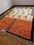 Moroccan hand woven orange & yellow patterns rug  - Wool Rug - 300 X 200cm approx